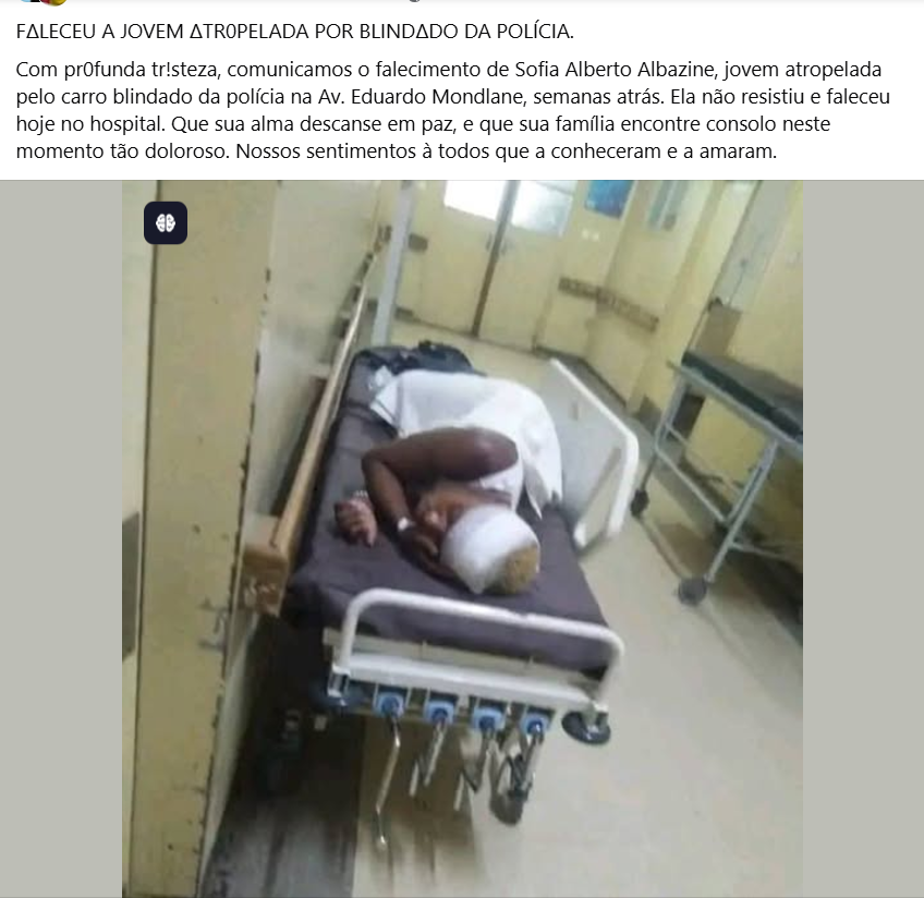 Jovem atropelada por carro blindado está viva