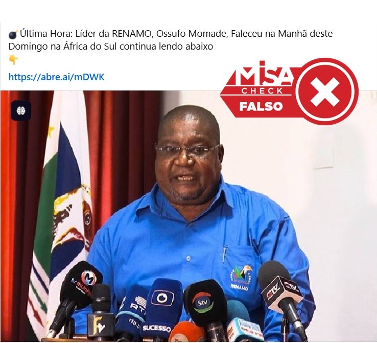 Ossufo Momade está vivo, garante a Renamo